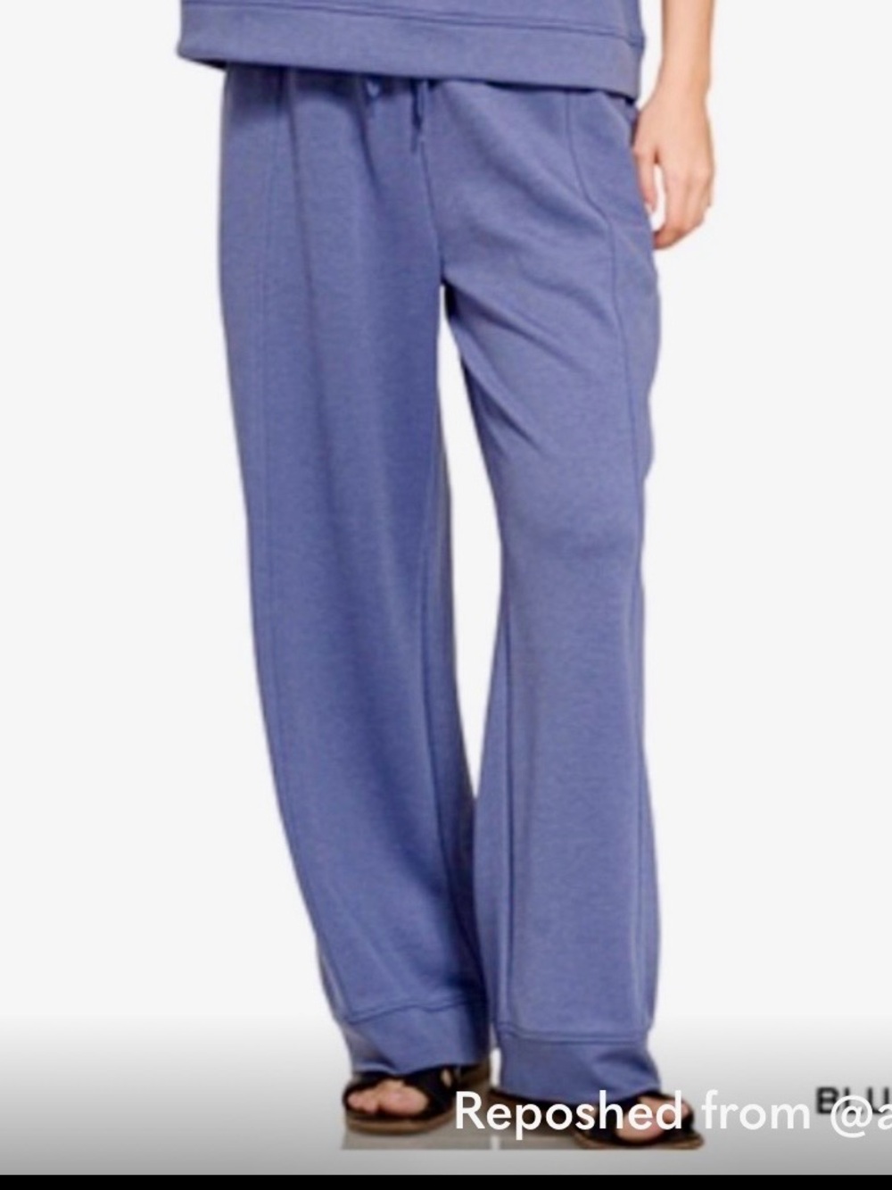 Zenana Outfitters Blue Indigo Relaxed Lounge Pants in scuba!